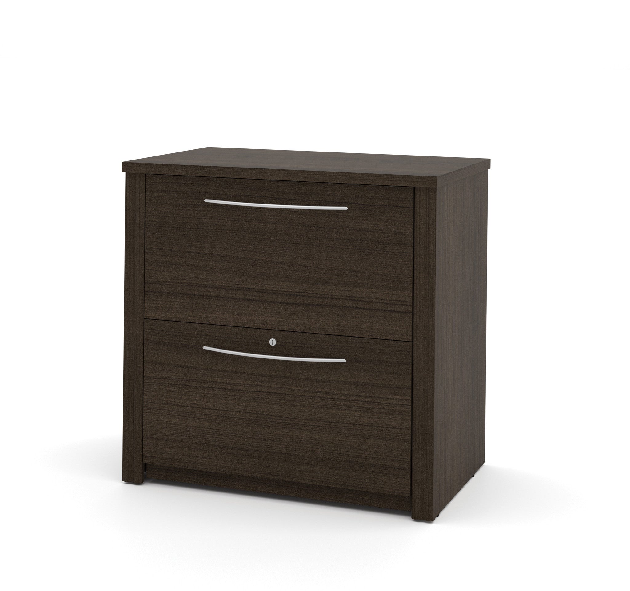 Modern U-shaped Premium Office Desk with Hutch in Dark Chocolate