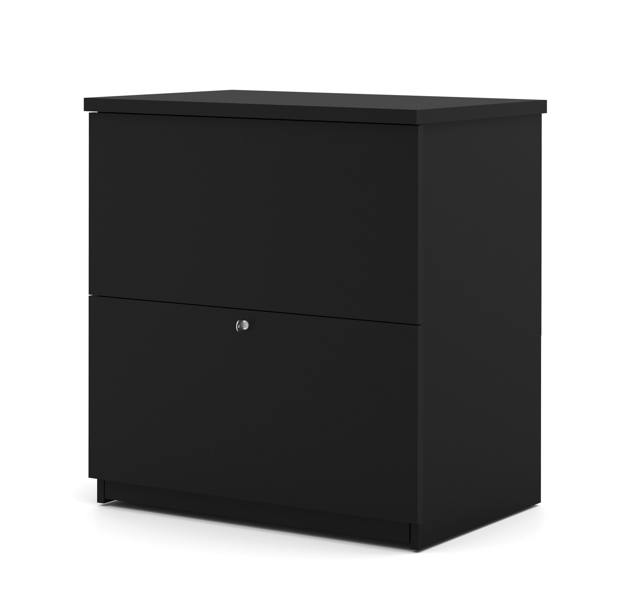 Modern L-shaped Desk in Deep Gray & Black with Height Adjustable Side