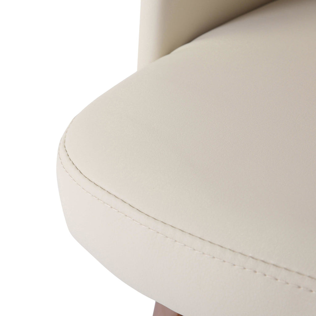 Ahoy Mid-Century Modern Side Chair in Walnut Bamboo and Black Faux Leather