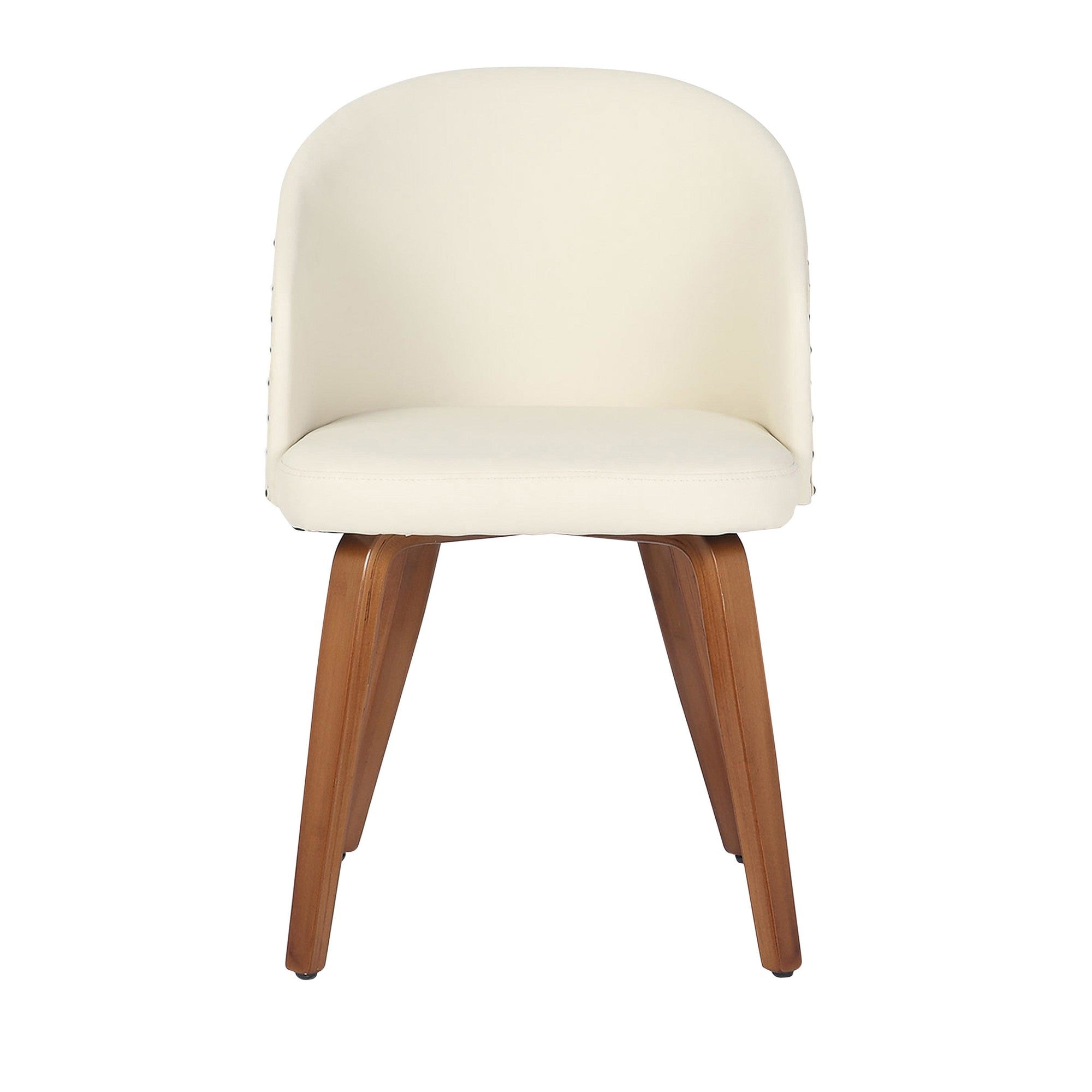 Ahoy Mid-Century Modern Side Chair in Walnut Bamboo and Black Faux Leather