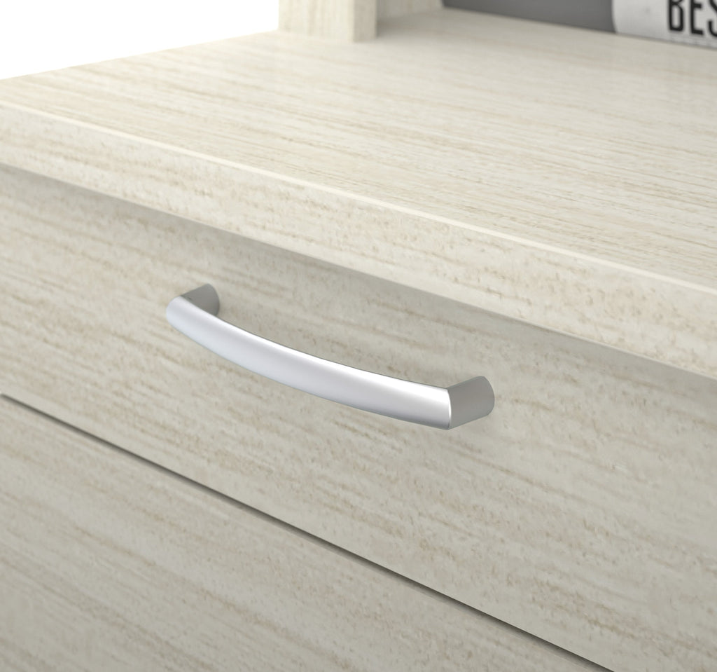 Modern Premium U-shaped Desk with Hutch in White Chocolate